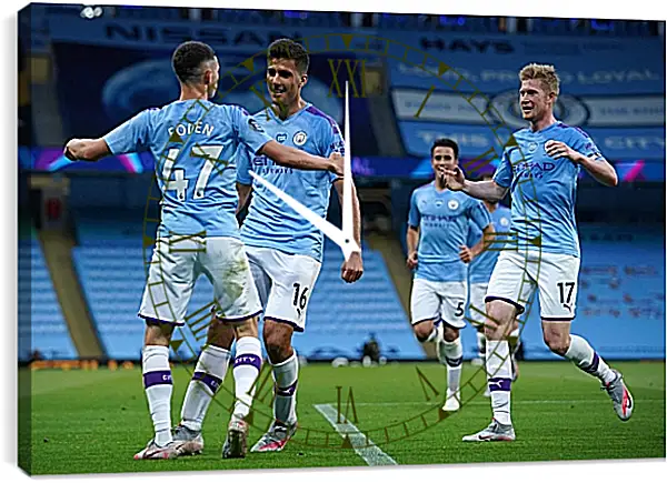 Часы картина - Празднование гола. Манчестер Сити. Manchester City Часы картина - Празднование гола. Манчестер Сити. Manchester City