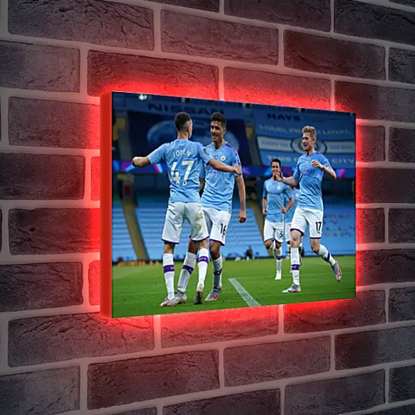 Лайтбокс световая панель - Празднование гола. Манчестер Сити. Manchester City Лайтбокс световая панель - Празднование гола. Манчестер Сити. Manchester City