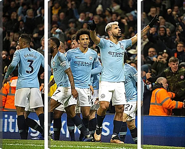 Модульная картина - Празднование гола. Манчестер Сити. Manchester City Модульная картина - Празднование гола. Манчестер Сити. Manchester City