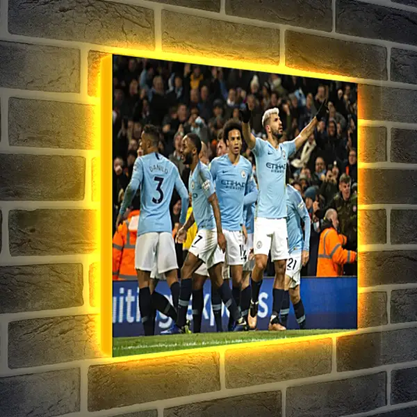 Лайтбокс световая панель - Празднование гола. Манчестер Сити. Manchester City Лайтбокс световая панель - Празднование гола. Манчестер Сити. Manchester City