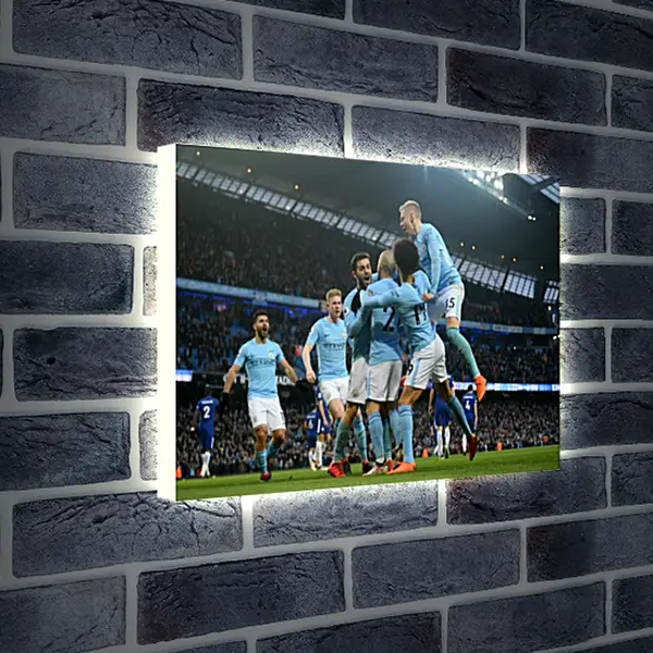 Лайтбокс световая панель - Празднование гола. Манчестер Сити. Manchester City Лайтбокс световая панель - Празднование гола. Манчестер Сити. Manchester City