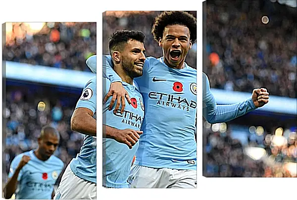 Модульная картина - Празднование гола. Манчестер Сити. Manchester City Модульная картина - Празднование гола. Манчестер Сити. Manchester City