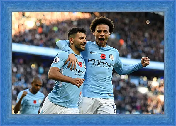 Картина в раме - Празднование гола. Манчестер Сити. Manchester City Картина в раме - Празднование гола. Манчестер Сити. Manchester City