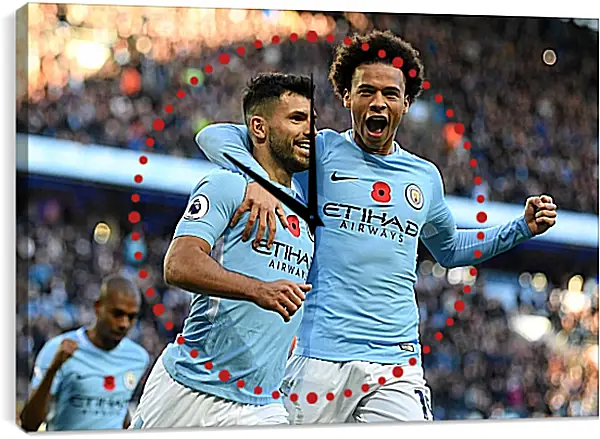 Часы картина - Празднование гола. Манчестер Сити. Manchester City Часы картина - Празднование гола. Манчестер Сити. Manchester City