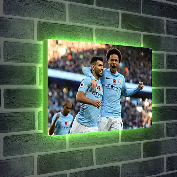Лайтбокс световая панель - Празднование гола. Манчестер Сити. Manchester City Лайтбокс световая панель - Празднование гола. Манчестер Сити. Manchester City