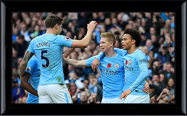 Картина в раме - Празднование гола. Манчестер Сити. Manchester City Картина в раме - Празднование гола. Манчестер Сити. Manchester City