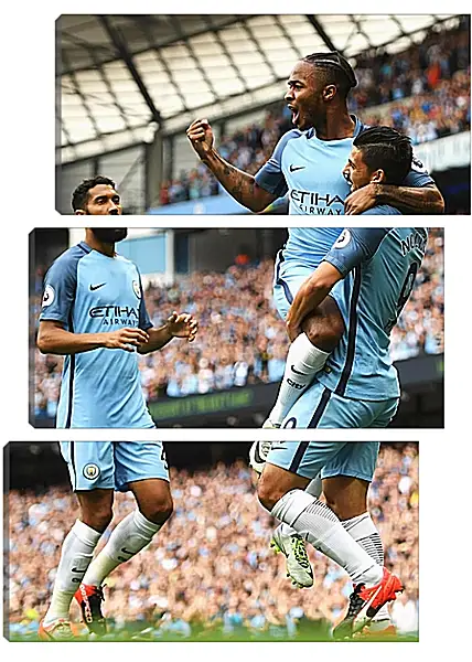 Модульная картина - Празднование гола. Манчестер Сити. Manchester City Модульная картина - Празднование гола. Манчестер Сити. Manchester City