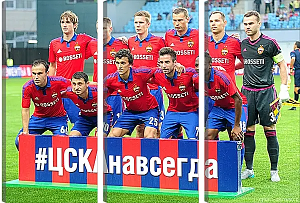 Модульная картина - Фото перед матчем. ФК ЦСКА Москва. FC CSKA Moscow Модульная картина - Фото перед матчем. ФК ЦСКА Москва. FC CSKA Moscow