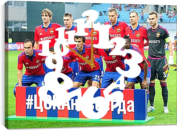 Часы картина - Фото перед матчем. ФК ЦСКА Москва. FC CSKA Moscow Часы картина - Фото перед матчем. ФК ЦСКА Москва. FC CSKA Moscow