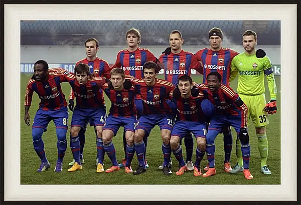 Картина в раме - Фото перед матчем. ФК ЦСКА Москва. FC CSKA Moscow Картина в раме - Фото перед матчем. ФК ЦСКА Москва. FC CSKA Moscow