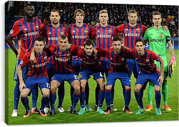 Постер на подрамнике - Фото перед матчем. ФК ЦСКА Москва. FC CSKA Moscow Постер на подрамнике - Фото перед матчем. ФК ЦСКА Москва. FC CSKA Moscow