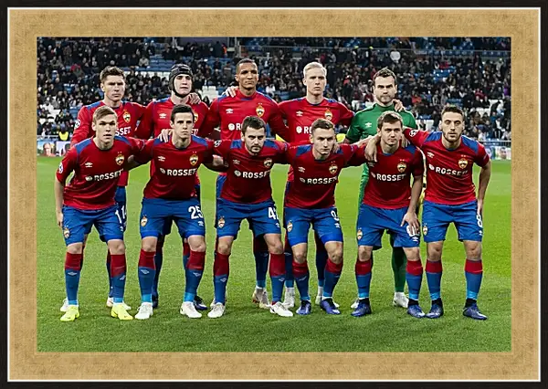 Картина в раме - Фото перед матчем. ФК ЦСКА Москва. FC CSKA Moscow Картина в раме - Фото перед матчем. ФК ЦСКА Москва. FC CSKA Moscow
