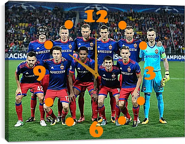 Часы картина - Фото перед матчем. ФК ЦСКА Москва. FC CSKA Moscow Часы картина - Фото перед матчем. ФК ЦСКА Москва. FC CSKA Moscow