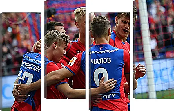 Модульная картина - Празднование гола. ФК ЦСКА Москва. FC CSKA Moscow Модульная картина - Празднование гола. ФК ЦСКА Москва. FC CSKA Moscow