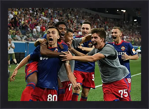 Картина в раме - Празднование гола. ФК ЦСКА Москва. FC CSKA Moscow Картина в раме - Празднование гола. ФК ЦСКА Москва. FC CSKA Moscow