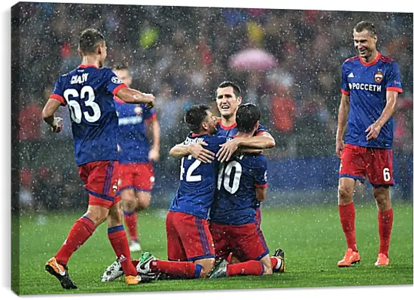 Постер на подрамнике - Празднование гола. ФК ЦСКА Москва. FC CSKA Moscow Постер на подрамнике - Празднование гола. ФК ЦСКА Москва. FC CSKA Moscow