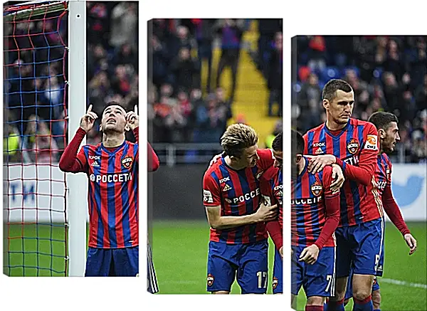 Модульная картина - Празднование гола. ФК ЦСКА Москва. FC CSKA Moscow Модульная картина - Празднование гола. ФК ЦСКА Москва. FC CSKA Moscow
