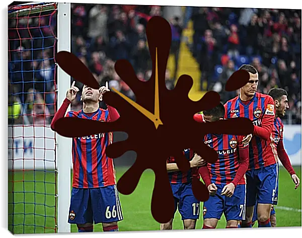 Часы картина - Празднование гола. ФК ЦСКА Москва. FC CSKA Moscow Часы картина - Празднование гола. ФК ЦСКА Москва. FC CSKA Moscow