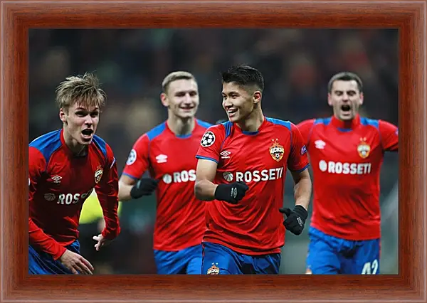Картина в раме - Празднование гола. ФК ЦСКА Москва. FC CSKA Moscow Картина в раме - Празднование гола. ФК ЦСКА Москва. FC CSKA Moscow