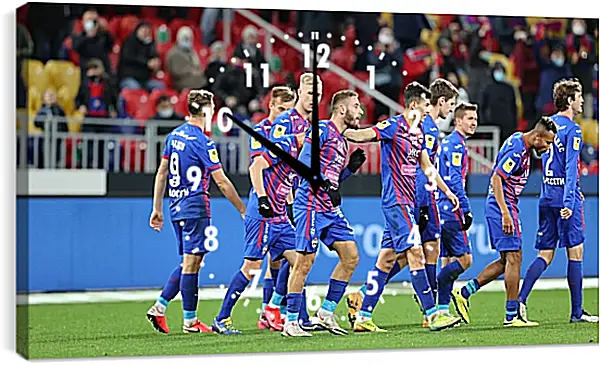 Часы картина - Празднование гола. ФК ЦСКА Москва. FC CSKA Moscow Часы картина - Празднование гола. ФК ЦСКА Москва. FC CSKA Moscow