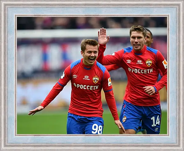 Картина в раме - Празднование гола. ФК ЦСКА Москва. FC CSKA Moscow Картина в раме - Празднование гола. ФК ЦСКА Москва. FC CSKA Moscow