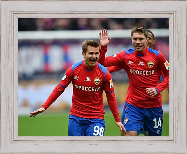 Картина в раме - Празднование гола. ФК ЦСКА Москва. FC CSKA Moscow Картина в раме - Празднование гола. ФК ЦСКА Москва. FC CSKA Moscow