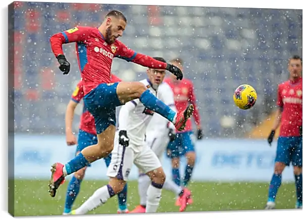 Постер на подрамнике - Удар Влашича. ФК ЦСКА Москва. FC CSKA Moscow Постер на подрамнике - Удар Влашича. ФК ЦСКА Москва. FC CSKA Moscow