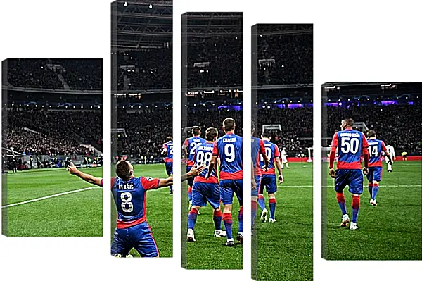Модульная картина - Празднование гола. ФК ЦСКА Москва. FC CSKA Moscow Модульная картина - Празднование гола. ФК ЦСКА Москва. FC CSKA Moscow