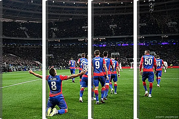 Модульная картина - Празднование гола. ФК ЦСКА Москва. FC CSKA Moscow Модульная картина - Празднование гола. ФК ЦСКА Москва. FC CSKA Moscow