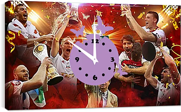 Часы картина - Чемпионство в РПЛ. Локомотив Москва. Lokomotiv Moscow Часы картина - Чемпионство в РПЛ. Локомотив Москва. Lokomotiv Moscow