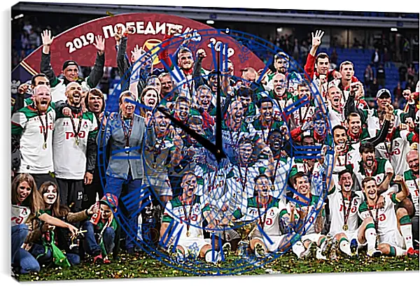 Часы картина - Победа в Кубке России. ФК Локомотив Москва Часы картина - Победа в Кубке России. ФК Локомотив Москва