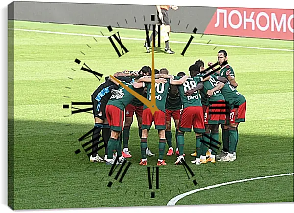 Часы картина - Перед матчем. ФК Локомотив Москва. FC Lokomotiv Moscow Часы картина - Перед матчем. ФК Локомотив Москва. FC Lokomotiv Moscow