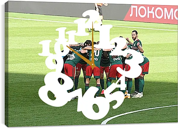 Часы картина - Перед матчем. ФК Локомотив Москва. FC Lokomotiv Moscow Часы картина - Перед матчем. ФК Локомотив Москва. FC Lokomotiv Moscow