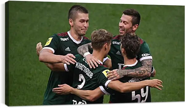 Постер на подрамнике - Празднование гола. Локомотив Москва. Lokomotiv Moscow Постер на подрамнике - Празднование гола. Локомотив Москва. Lokomotiv Moscow