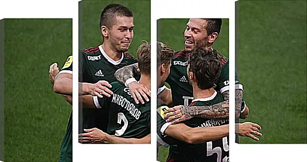 Модульная картина - Празднование гола. Локомотив Москва. Lokomotiv Moscow Модульная картина - Празднование гола. Локомотив Москва. Lokomotiv Moscow