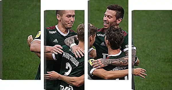 Модульная картина - Празднование гола. Локомотив Москва. Lokomotiv Moscow Модульная картина - Празднование гола. Локомотив Москва. Lokomotiv Moscow