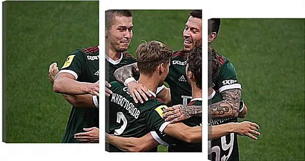 Модульная картина - Празднование гола. Локомотив Москва. Lokomotiv Moscow Модульная картина - Празднование гола. Локомотив Москва. Lokomotiv Moscow