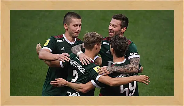 Картина в раме - Празднование гола. Локомотив Москва. Lokomotiv Moscow Картина в раме - Празднование гола. Локомотив Москва. Lokomotiv Moscow