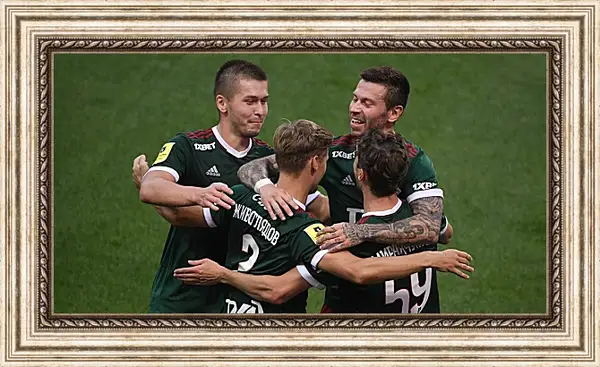 Картина в раме - Празднование гола. Локомотив Москва. Lokomotiv Moscow Картина в раме - Празднование гола. Локомотив Москва. Lokomotiv Moscow