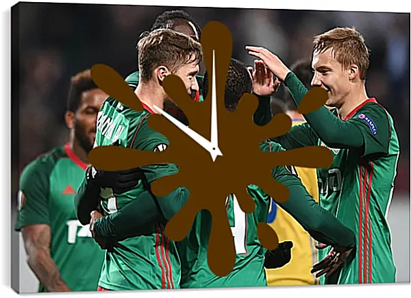 Часы картина - Празднование гола. Локомотив Москва. Lokomotiv Moscow Часы картина - Празднование гола. Локомотив Москва. Lokomotiv Moscow