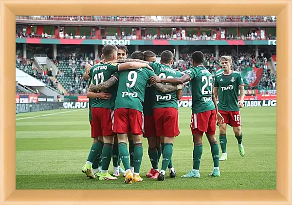 Картина в раме - Празднование гола. Локомотив Москва. Lokomotiv Moscow Картина в раме - Празднование гола. Локомотив Москва. Lokomotiv Moscow