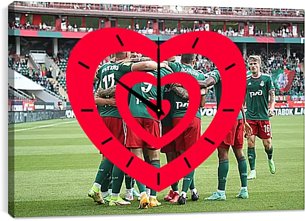 Часы картина - Празднование гола. Локомотив Москва. Lokomotiv Moscow Часы картина - Празднование гола. Локомотив Москва. Lokomotiv Moscow
