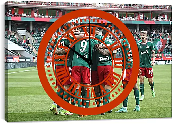 Часы картина - Празднование гола. Локомотив Москва. Lokomotiv Moscow Часы картина - Празднование гола. Локомотив Москва. Lokomotiv Moscow
