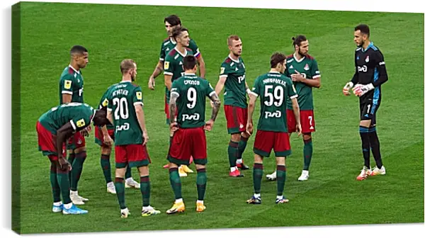 Постер на подрамнике - Перед матчем. ФК Локомотив Москва. FC Lokomotiv Moscow Постер на подрамнике - Перед матчем. ФК Локомотив Москва. FC Lokomotiv Moscow