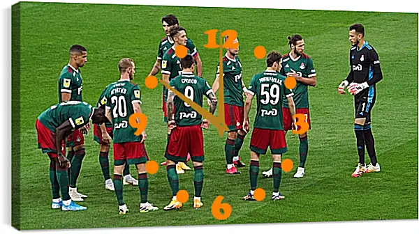 Часы картина - Перед матчем. ФК Локомотив Москва. FC Lokomotiv Moscow Часы картина - Перед матчем. ФК Локомотив Москва. FC Lokomotiv Moscow