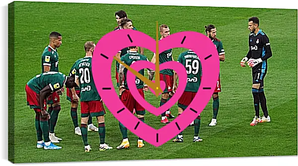 Часы картина - Перед матчем. ФК Локомотив Москва. FC Lokomotiv Moscow Часы картина - Перед матчем. ФК Локомотив Москва. FC Lokomotiv Moscow