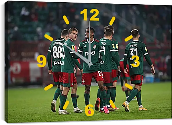 Часы картина - Празднование гола. Локомотив Москва. Lokomotiv Moscow Часы картина - Празднование гола. Локомотив Москва. Lokomotiv Moscow
