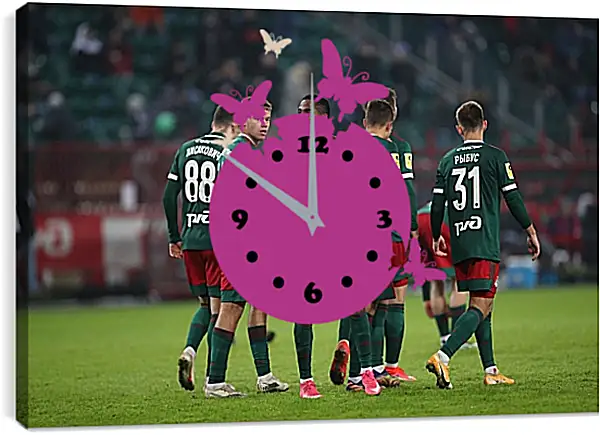 Часы картина - Празднование гола. Локомотив Москва. Lokomotiv Moscow Часы картина - Празднование гола. Локомотив Москва. Lokomotiv Moscow