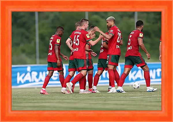 Картина в раме - Празднование гола. Локомотив Москва. Lokomotiv Moscow Картина в раме - Празднование гола. Локомотив Москва. Lokomotiv Moscow