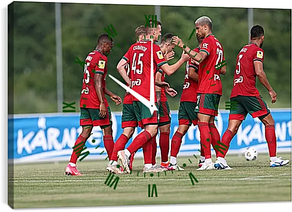 Часы картина - Празднование гола. Локомотив Москва. Lokomotiv Moscow Часы картина - Празднование гола. Локомотив Москва. Lokomotiv Moscow